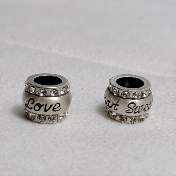 Brighton Jewelry - Brighton Love & Sweetheart Beads Brushed Silver Plated Swarovski Crystals 7/16"
